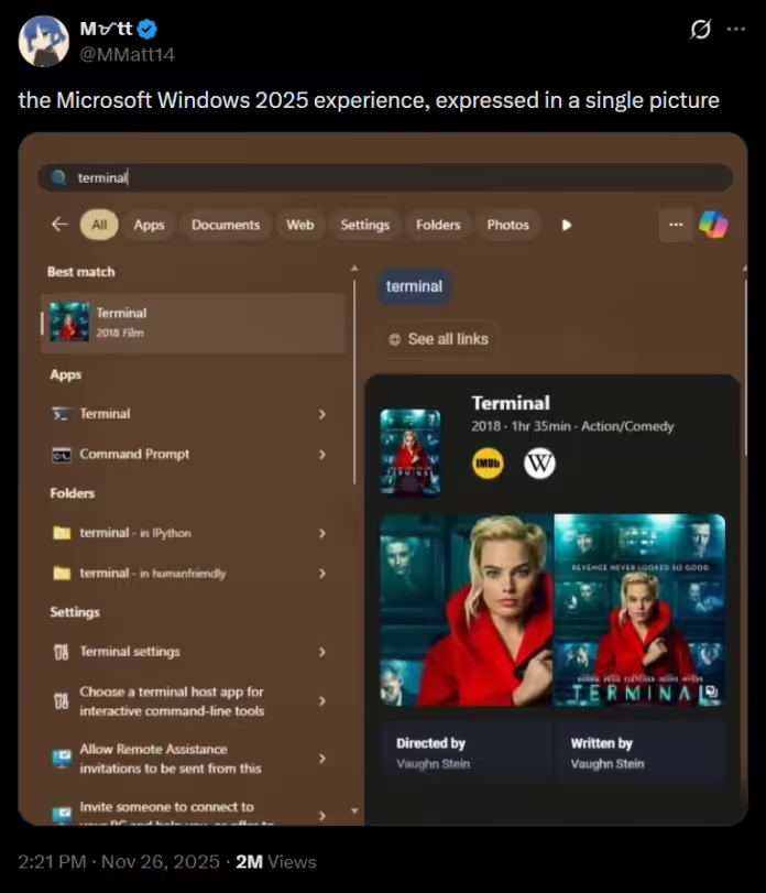 微软将为 Win11 搜索功能新增开关，支持彻底关闭必应网络搜索