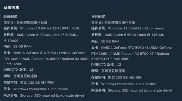 《战争机器：E-Day》公布PC最低配置要求：RTX 5050与RX 9060均在列