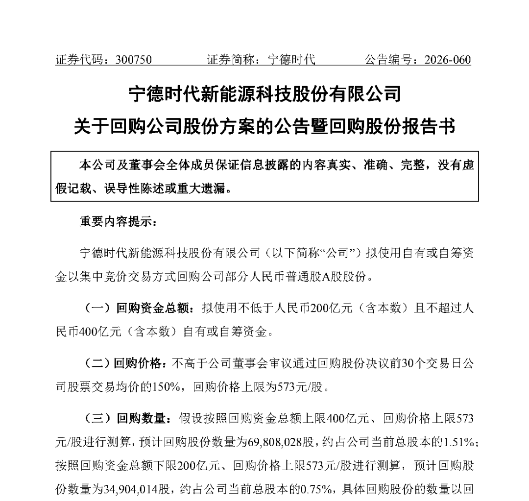 宁德时代赢麻了:每天净赚2.4亿,掏400亿回购股份